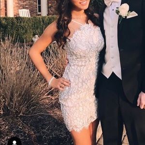 White/Ivory Lace Mini Dress